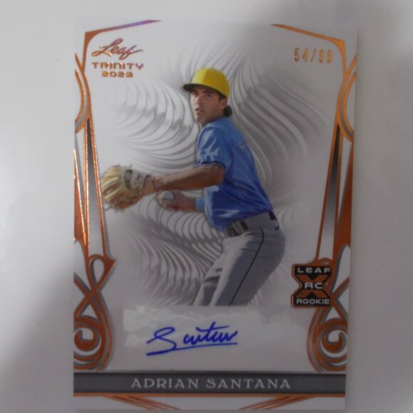 Adrian Santana 2023 Leaf Trinity XRC BRONZE Auto 54/99 Tampa Bay Rays - Picture 1 of 6